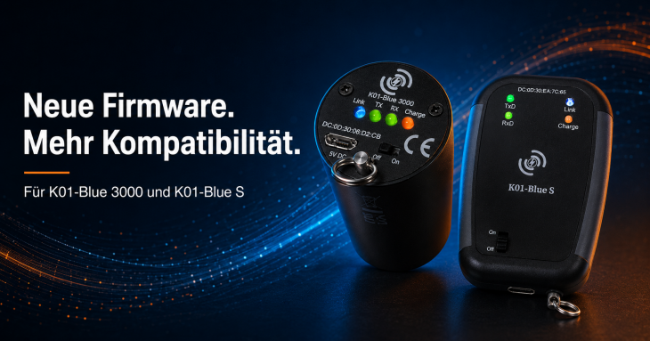 K01-Blue 3000 und K01-Blue S mit neuer Firmware für die mobile Zählerauslesung